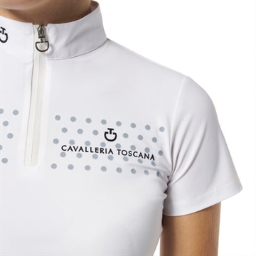 Cavalleria Toscana S/S Competition Shirt m/Flock Print Hvid, Junior