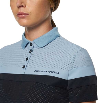 Cavalleria Toscana Polo ’Two-Tone Perforated' i Blå 